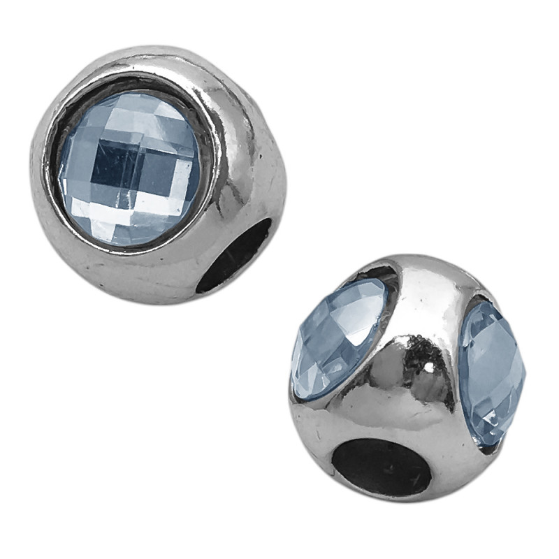 UNIDAD (1) CHARM TRIPLE CRISTAL FACETADO PASANTE DIJE