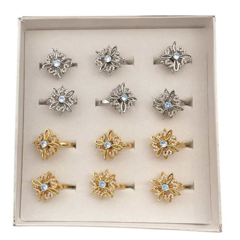 CAJA X12 GIRATORIO SURTIDOS NUDO DE BRUJA C/ CUBIC BRONCE FANTASIA FINA ANILLO