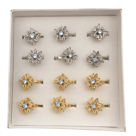 CAJA X12 GIRATORIO SURTIDOS NUDO DE BRUJA C/ CUBIC BRONCE FANTASIA FINA ANILLO