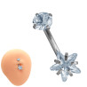 CRISTAL ESTRELLA Y CIRCULO CUBIC OMBLIGO ACERO QUIRURGICO PIERCING