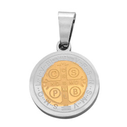 15MM SAN BENITO CENTRO DORADO MEDALLA LASER LISA C/ ESPESOR DIJE