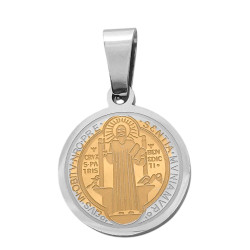 15MM SAN BENITO CENTRO DORADO MEDALLA LASER LISA C/ ESPESOR DIJE