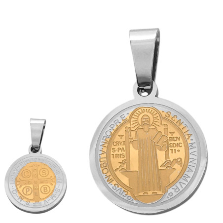 15MM SAN BENITO CENTRO DORADO MEDALLA LASER LISA C/ ESPESOR DIJE