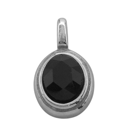 NEGRO OVAL C/ CENTRO FACETADO DIJE