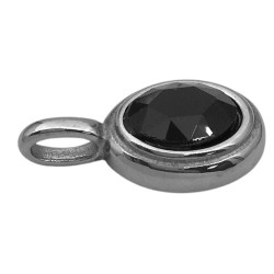 NEGRO OVAL C/ CENTRO FACETADO DIJE