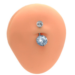 CRISTAL 8MM Y BOLITA OMBLIGO ACERO QUIRURGICO PIERCING