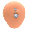 CRISTAL 8MM Y BOLITA OMBLIGO ACERO QUIRURGICO PIERCING