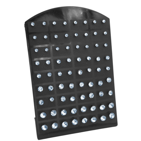 BLISTER X36 PARES SURTIDOS STRASS 3-4-5-6 MM CRISTAL ARO