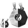 PLATEADO Y NEGRO YIN Y YANG IMANTADO C/ DROPS PARA COMPARTIR COLLAR FANTASIA FINA DIJE