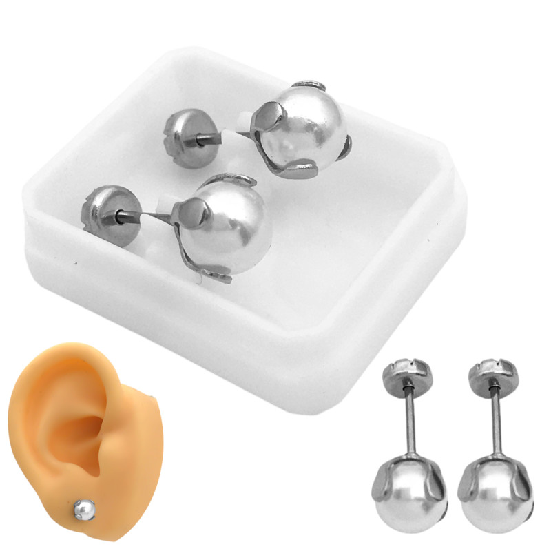 ABRIDOR 6MM PERLA BLANCA BASE FLOR A PRESION ARO