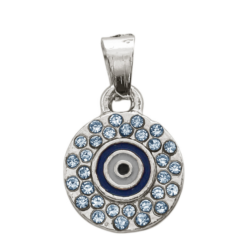 OJO TURCO COLOR EN REDONDO CON BORDE DE MUCHOS CUBIC DIJE