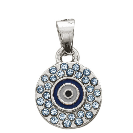 OJO TURCO COLOR EN REDONDO CON BORDE DE MUCHOS CUBIC DIJE