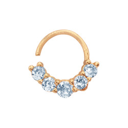 DORADO SEPTUM CINCO CUBIC REDONDOS 4 IGUALES 1 MAS GRANDE PIERCING