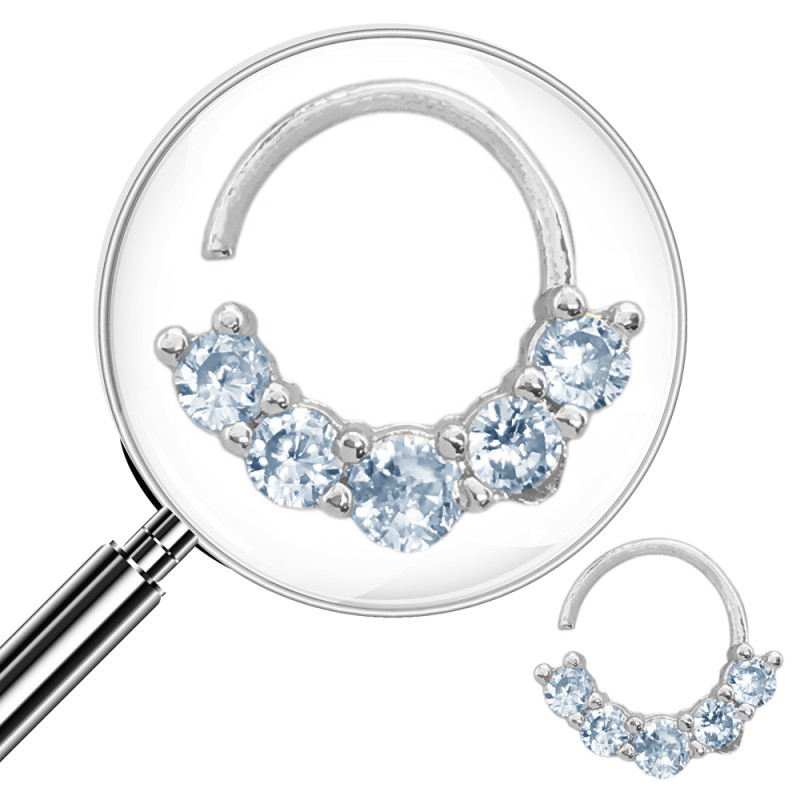 SEPTUM CINCO CUBIC REDONDOS 4 IGUALES 1 MAS GRANDE PIERCING