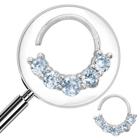 SEPTUM CINCO CUBIC REDONDOS 4 IGUALES 1 MAS GRANDE PIERCING