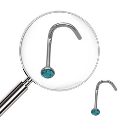 BLISTER 2.0MM x40 PERNO CURVO NARIZ C/ STRASS COLOR NOSTRIL PIERCING