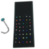 BLISTER 2.0MM x40 PERNO CURVO NARIZ C/ STRASS COLOR NOSTRIL PIERCING
