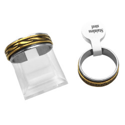 C/ DORADO CURVA X6 UNIDADES GIRATORIOS DISEÑOS SURTIDOS C/ RESINA NEGRA Y RELIEVE ANILLO