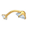 DORADO CRISTAL GOTA Y CIRCULO CUBIC OMBLIGO ACERO QUIRURGICO PIERCING