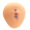 VIOLETA ESTRELLA Y CIRCULO CUBIC OMBLIGO ACERO QUIRURGICO PIERCING