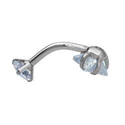 TORNASOLADO ESTRELLA Y CIRCULO CUBIC OMBLIGO ACERO QUIRURGICO PIERCING