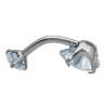 CRISTAL GOTA Y CIRCULO CUBIC OMBLIGO ACERO QUIRURGICO PIERCING