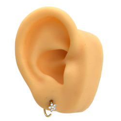 DORADO FLOR CINCO PETALOS Y CENTRO CUBIC UNIDAD SOLITARIOARO