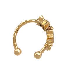 DORADO DOS ESTRELLAS UNA BRILLANTE Y OTRA NEGRA UNIDAD SOLITARIO CUFF BIDU ARO