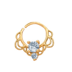 DORADO SEPTUM CANASTITA C/ CUBIC PIERCING