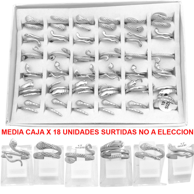 MEDIA CAJA x18 SEIS MODELOS DE SERPIENTES SURTIDOS NO A ELECCION ANILLO