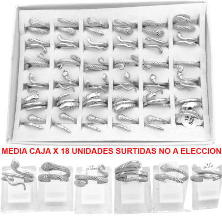 MEDIA CAJA x18 SEIS MODELOS DE SERPIENTES SURTIDOS NO A ELECCION ANILLO