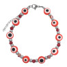 ROJO OJOS TURCO C/ CONOS Y BOLITAS 18+5 CM PULSERA