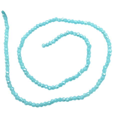 2MM CELESTE CLARO PLENO AB CUENTA FACETADA PERFORADA VIDRIO TIRA