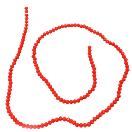 2MM ROJO CORAL PLENO CUENTA FACETADA PERFORADA VIDRIO TIRA