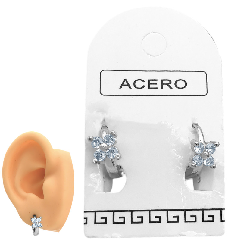 PAR FLOR CUBIC 4 PETALOS EN BISAGRA 13MM ARO