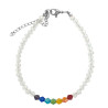 CRISTAL TRASLUCIDO SIETE CHAKRAS EN LINEA 19 + 4 CM PULSERA / TOBILLERA