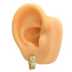 DORADO 1 PAR ZIG ZAG DE CUBIC MICROPAVE EN BISAGRA DE 15MM ARO