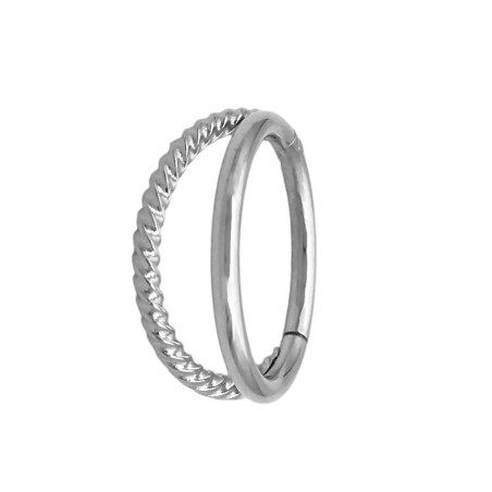 DOBLE UNIDO UNO ENROSCADO Y OTRO LISO ARGOLLITA CLICKER UNIDAD SOLITARIO ARO