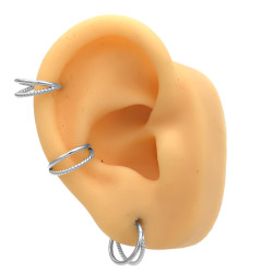 DOBLE UNIDO UNO ENROSCADO Y OTRO LISO ARGOLLITA CLICKER UNIDAD SOLITARIO ARO