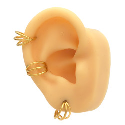 DORADO TRIPLE LISOS UNIDOS ARGOLLITA CLICKER UNIDAD SOLITARIO ARO