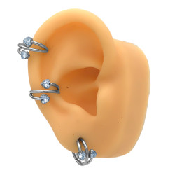 DOBLE UNIDO C/ DOS CORAZONES CUBIC ARGOLLITA CLICKER UNIDAD SOLITARIO ARO