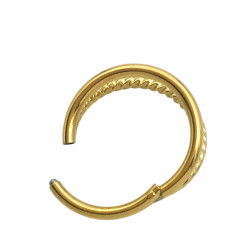 DORADO DOBLE UNIDO UNO ENROSCADO Y OTRO LISO ARGOLLITA CLICKER UNIDAD SOLITARIO ARO