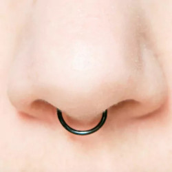 NEGRO UNIDAD 10MM FALSA ARGOLLITA FINA DE NARIZ PIERCING