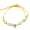 AMARILLO INFANTIL C/ BOLITAS DE COLORES Y PASADOR PARA COLOCAR DIJE REGULABLE PULSERA / TOBILLERA