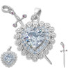 DIJES CORAZON CRISTAL Y ESPADA C/ ROJO TODO C/ CUBIC PARA COMPARTIR DIJE