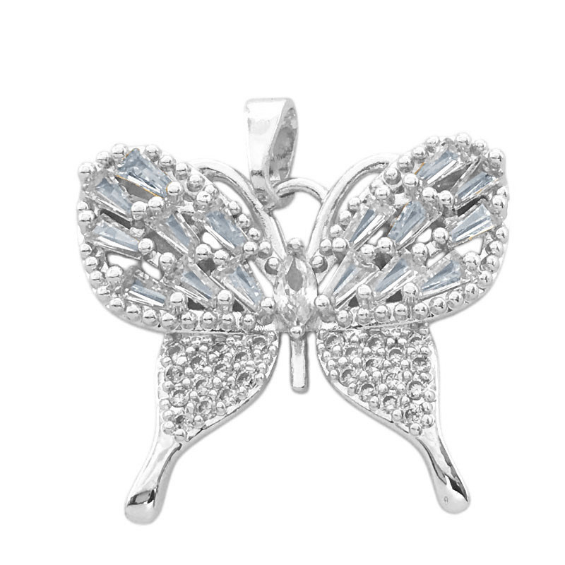 PREMIUM MARIPOSA REDONDEADA CON LLUVIA DE CUBIC Y RECTANGULARES DIJE