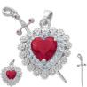 ROJO DIJES CORAZON Y ESPADA TODO C/ CUBIC PARA COMPARTIR DIJE