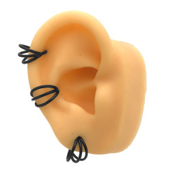 NEGRO TRIPLE LISOS UNIDOS ARGOLLITA CLICKER UNIDAD SOLITARIO ARO