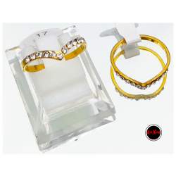 DORADO CURVA 6 ANILLOS V BRILLANTE (TALLES 16-17-18-18-19-20) ANILLO