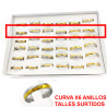 CURVA X6 ALIANZAS COMBINADA 4MM ALIANZA PREMIUM SUPER BRILLO ACERO ANILLO